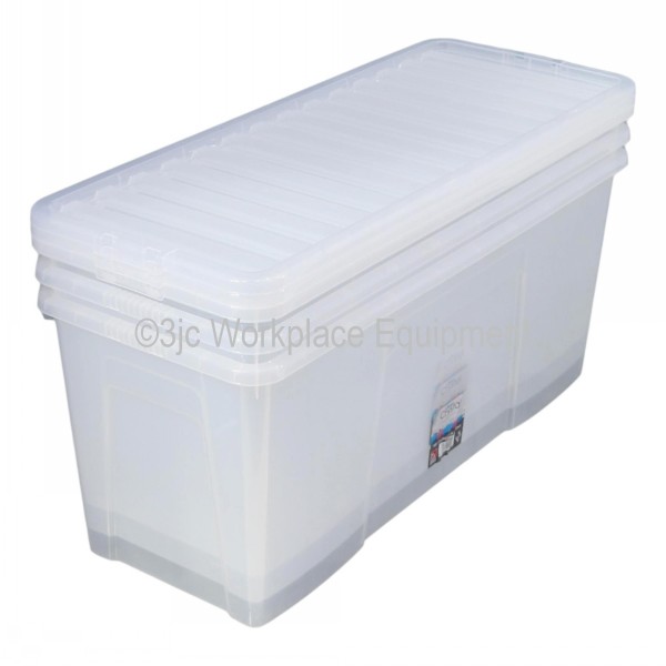 Wham Crystal Plastic Storage Box Lid Size 20 133 Litre 3JC