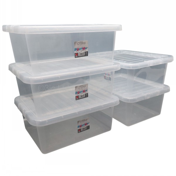 Wham Crystal Plastic Storage Box Lid Size Litre Jc