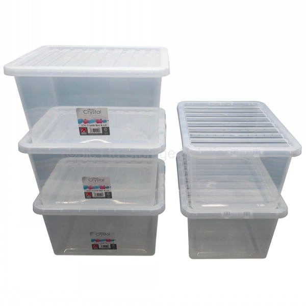 Wham Crystal Plastic Storage Box Lid Size Litre Jc